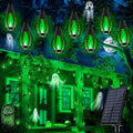 iBaycon 42FT 15 LED Solar Flame Halloween String Lights Outdoor, Green by iBaycon