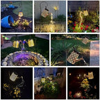 2 Pack Solar Watering Can Lights with Shepherd Hook, 8 Multi-Color Changing Modes, IP65 Waterproof, 60pcs String Lights for Outdoor Garden Pathway Lawn Patio Deck Walkway Courtyard - Image 6