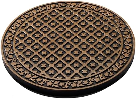 HF by LT Deluxe Rubber Stepping Stone, Provence Design, Heavy Duty 13" All-Weather Garden Tile, Black with Antique Bronze Finish, Set of 3 - Image 3