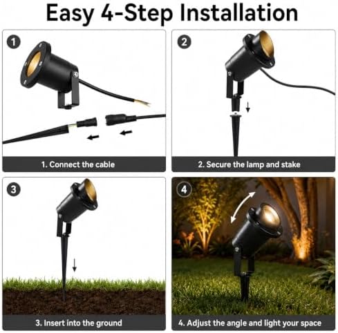 5W Ground Stake Spotlight, Adjustable Outdoor Landscape Lighting - Image 7