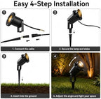 5W Ground Stake Spotlight, Adjustable Outdoor Landscape Lighting - Image 7
