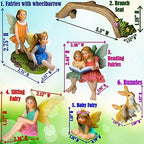 Mood Lab Fairy Garden Figurines - Fairy Statue Set (6 pcs) - Miniature Decorative Statues & Accessories - Outdoor & Indoor Garden Decor - Image 3