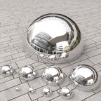 8pcs Half Gazing Globe Mirror Ball,Silver 304 Stainless Steel Hollow Polished Reflective Smooth Garden Sphere,Colorful and Shiny Addition to Any Garden or Home - Image 2