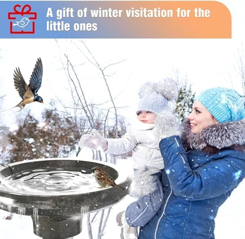 Bird Bath Heater for Outdoors in Winter, Birdbath Water Heater 120 W Pond De-Icer, Bird Bath Deicer Full-Covered Aluminum, Birdbath Heater Thermostatcally Controlled Auto Shut Off for Winter - Image 7