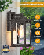 VIANIS Bronze Dusk to Dawn Outdoor Lighting, 2 Pack Outdoor Lights for House, Waterproof Porch Lights, Exterior Lighting Fixtures with Tempered Glass, for House,Garden, Garage,Hardwired, Non-Solar - Image 3