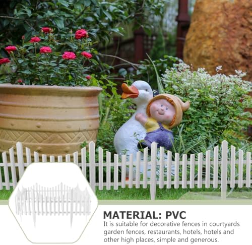 DOITOOL Flexible White Picket Fence Garden Border, 5 Pcs Decorative Landscape Edging Fences, Grass Lawn Flowerbeds Plant Borders, White (Overall Length 120 Inches) - Image 6
