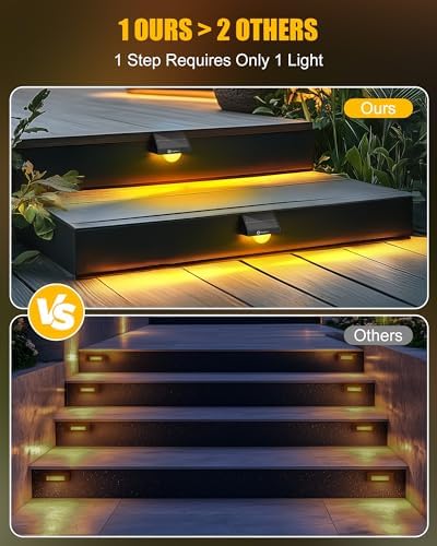 Brightown Solar Step Lights Outdoor Waterproof, 6 Pack Solar Stair Lights - Image 3