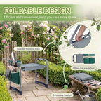 2-in-1 Heavy Duty Foldable Garden Kneeler And Stool With EVA Pad, Green - Image 4