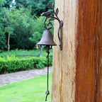 Heavy Duty Cast Iron Wall Bell - Decorative Retro Style Lovely Bird Hand Bell - Manually Shaking Wall Hanging Doorbell - Indoor Outdoor Wall Mounted Dinner Bell - Garden Home Wall Decoration - Image 2