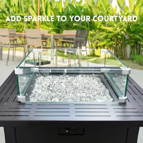 GasSaf 1/4 Inch Crystal Ice Fire Glass Reflective Tempered Fireglass, 10lb - Image 6