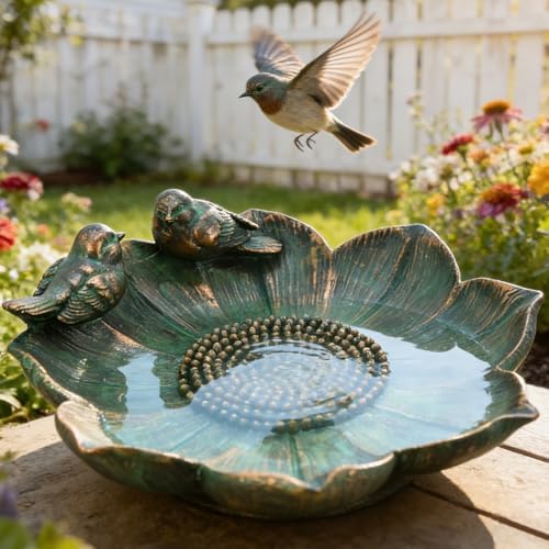 Decorative Bird Baths for Outdoor Bronze Bird Water Feeder Birdbath Bowl by Juliahestia