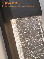 Dusk to Dawn Outdoor Wall Light Fixtures with Crystal Glass Black 2 Pack - Image 4