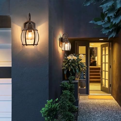 Dusk to Dawn Outdoor Wall Light in Oil Rubbed Bronze with Gold Rim 2-Pack Wall Lamp Outside Sensor Exterior Light Fixtures Wall Mount Porch Light E26 Exterior Wall Sconces for House Garden - Image 7