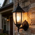 Outdoor Wall Lantern, 14 Inch Porch Light Fixture Seed Glass Shades. by LPRZSG