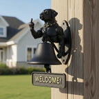 Cast Iron Muscle Dog Welcome Doorbell, Funny Bulldog Doorbell, Dog Middle Finger Decor Dinner Bell, Retro Metal Outdoor Dachshund Hanging Door Bell for Yard Garden - Image 4