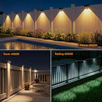 Bridika Solar Fence Lights Outdoor 16 Pack, Bright Solar Deck Lights with Lens, 3 Color Modes IP65 Waterproof Large Size Step Lights for Outside, Fence, Stair, Backyard, Patio, Wall - Image 6