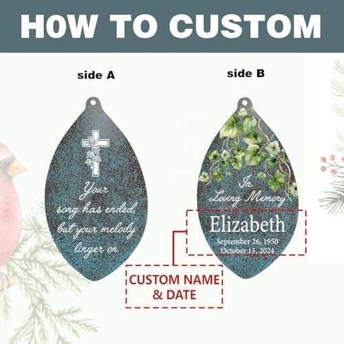 ASTARIN Personalized Memorial Gifts Wind Chimes, Sympathy Customized Wind Chimes in Loving Memory of Dad/Mom, Memorial Gifts for Loss, 35inch Wind Chime Deep Tone for Outdoor, Produced in Texas - Image 6