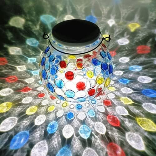 yuans Solar Table Light, Solar Mosaic Lights Color Changing Solar Glass Ball Garden Lights Waterproof Solar Night Lights Table Lamps (White Light, 2 Pack) by Unknown