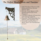BestgiftEver Rustic Cast Iron Wall Bell, Embossed Cow Accent - Image 2