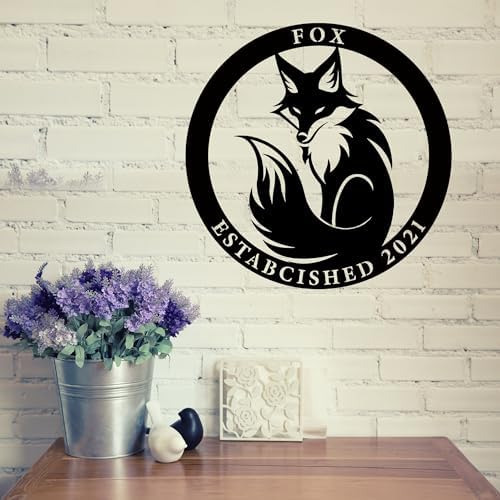 Custom Fox Metal Name Signs - Personalized Wall Art - Fox Signs - Housewarming Gift - Image 5