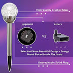 GIGALUMI Solar Outdoor, Cracked Glass Ball Solar Garden Lights, Color Changing Lights Outdoor,Garden LED for Path, Patio, Yard, 6 Pack Pathway - Image 2