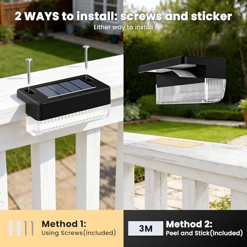 Solar Deck Lights Outdoor, Solar Step Lights Waterproof, 20 Pack Warm White - Image 5