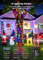 Multicolor C6 Solar Christmas Lights Outdoor, 22.64ft 50 LED Solar String lights Waterproof IP65, 8 Modes Twikle Fairy Light Christmas Tree Decorations for Yard Patio Fence Garden Wedding Party Decor - Image 3