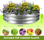 TBMLC 48" Round Galvanized Steel Fire Ring Pit/Raised Garden Bed Kit - Image 5