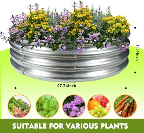TBMLC 48" Round Galvanized Steel Fire Ring Pit/Raised Garden Bed Kit - Image 5