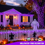 JMEXSUSS 2 Pack Solar Halloween Lights, Total 151FT 400 LED, Purple - Image 2