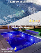 Solar Pool Lights for Above Ground Pools,IP68 Pool Solar Lights 2 Pack Gray - Image 3