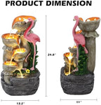 Grepatio Outdoor Water Fountain, 5 Tier Garden Waterfalls with 5 LED Lights, Modern Indoor/Outdoor Floor Standing Water Fountain with Pump for Garden, Patio, House Decor - Image 6