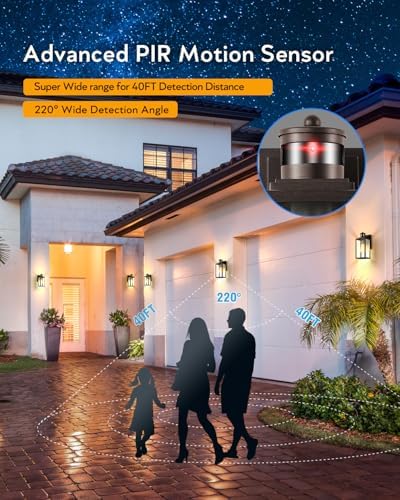 VIANIS Bronze Motion Sensor Outdoor Garage Lighting Fixtures Wall Mount - Image 5
