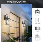 2PCS Outdoor Porch Lights Wall Mount Sconces with Water Ripple Glass Outdoor Lighting Waterproof Exterior Lantern for House Front Porch Patio Garage Doorway Garden - Image 5