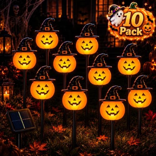 10 Pack Halloween Decorations Outdoor Pumpkin Moon Garden (Hat Pumpkin) by Unknown