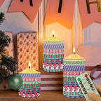 Cozeyat Christmas Decor Flickering Flameless Candles with Remote 3Pcs, Christmas Snowflake Snowman Print Candles Battery Operated, 4/6H Timer Flameless LED Votive Candles for Christmas Party - Image 5