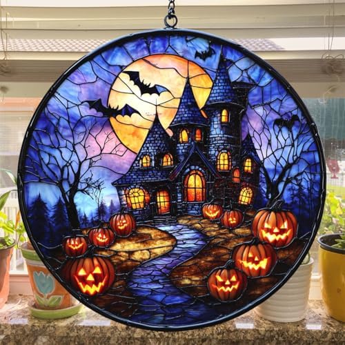 Gothic Halloween Castle Acrylic Suncatcher - Image 4