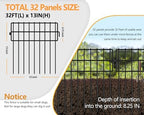 32 Panels Animal Barrier Fence No Dig, 32ft(L) X 13in(H) 1.2in Gap Rabbit Fences Ground Defense Border Small Metal Fencing, Dog Blocker Under Barriers for Garden, Flower Bed, Patio - Image 2