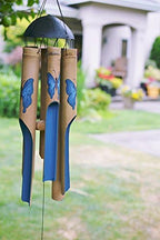 Cohasset Gifts Blue Butterfly Small Bamboo Wind Chimes: Deep Tone Outdoor Windmill & Wood Wind Chimes - Ideal Retirement Gift - Image 2