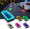 SHONELIGHTING 4x8 Solar Ground Lights, 12-Color Paver Light, RGB-W, 6Pack by SHONELIGHTING