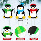 Drydiet 3 Pack Metal Christmas Yard Signs Decor Xmas Yard Stakes Outdoor with Stakes for Holiday Outdoor Garden Lawn Pathway Decoration(Penguin) - Image 2