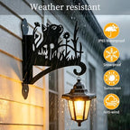 VOOKRY Solar Wall Lanterns Outdoor, Waterproof 2 Pack Hanging Lights with Cat Hooks, Wall Mount Sconce with 3 Solar Panels for Patio Porch Yard Garden Decor, Dusk to Dawn 2700K Warm White - Image 4