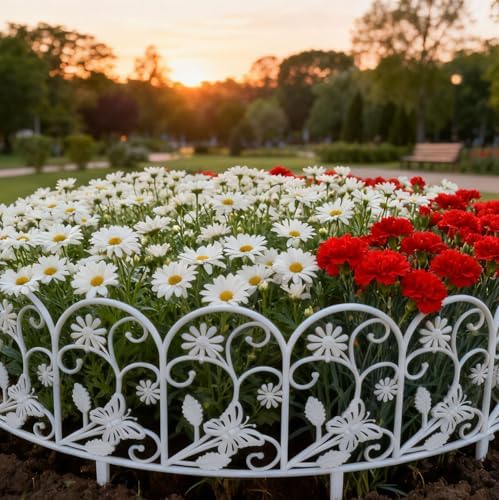 Ouliget Plastic Decorative Garden Fence,Vintage Grass Lawn Flower Beds Landscaping Edging Borders,Lightweight Outdoor Path Fence (White Butterfly 21.5 Inches) - Image 7