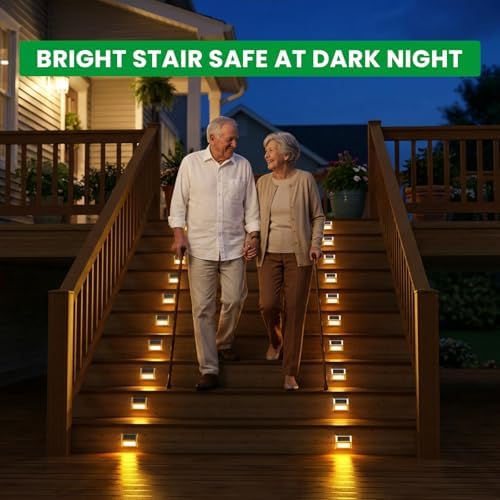 JSOT Solar Deck Lights Perfect for Fence, Step, Stair Decor-Warm White-8P - Image 2