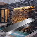 Stainless Steel Waterfall Fountain Wall Decor for Garden, Pond, Pool, Stream, Patio - Elegant Outdoor Water Feature for Tranquil Spaces by Unknown