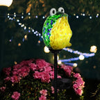 Afirst Solar Lights Outdoor Decorative, Hand Blown Glass Frog Yard Stake - Image 6