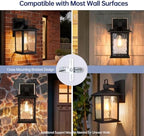 12'' Outdoor Porch Light, Matte Black Outdoor Wall Lantern Aluminum - Image 5