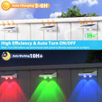 Brightever Solar Fence Lights White 8-Pack, Color Changing & 7 Fixed Color - Image 3