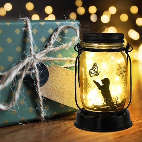 kyoryuger Dog Solar Lanterns Retriever Dog Solar Lights Golden Retriever Gifts for Women Men Dog Lovers Gifts Decorative Hanging Dog Lanterns with Stake for Yard Garden Decor Outdoor Dog Light - Image 6