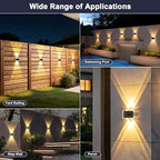 AUDLES Solar Fence Lights Outdoor Waterproof IP65, 3 Color Modes New Up Down Glow Solar Powered LED Wall Pack Lights for Outside Backyard, Deck, Step, Patio, Railing and Home Improvement - 12 Pack - Image 2